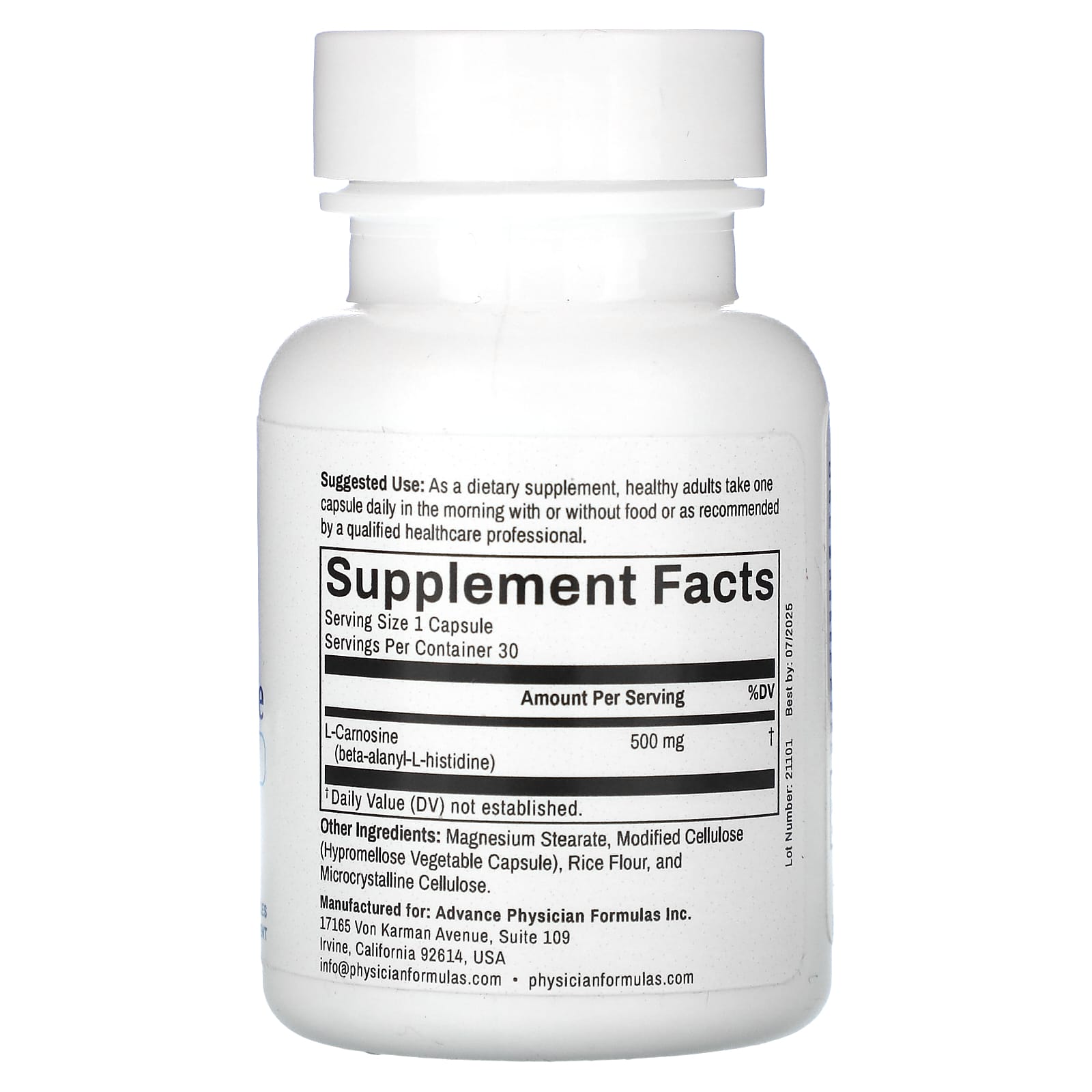 L-Carnosine 500mg - Cellular Rejuvenation & Vision Support - Image 2