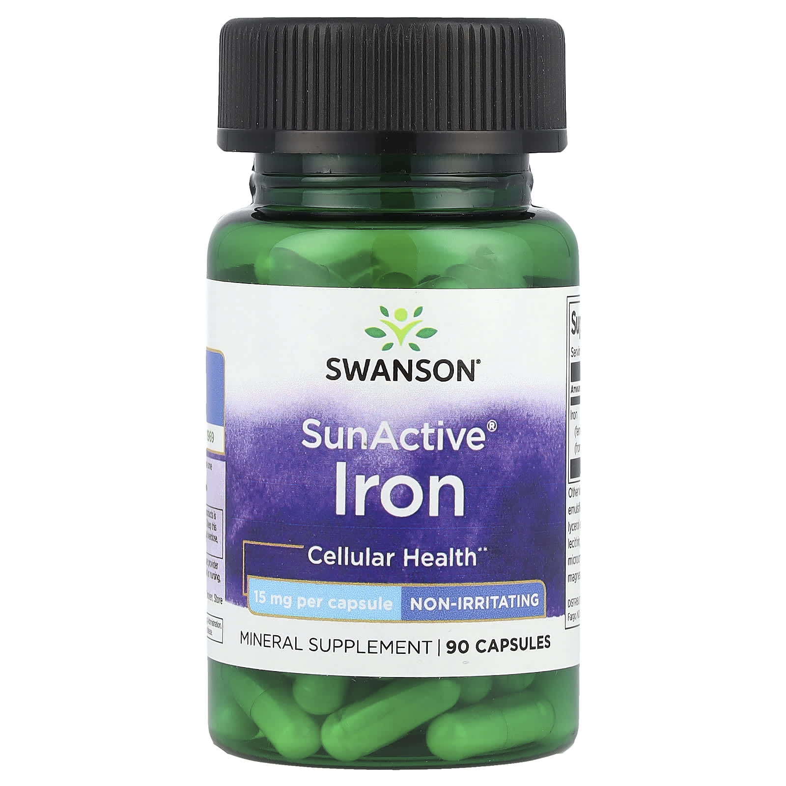 Swanson, SunActive®, Iron, 15 mg, 90 Capsules - Image 1