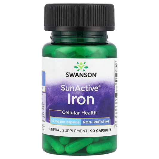 Swanson, SunActive®, Iron, 15 mg, 90 Capsules - Image 1