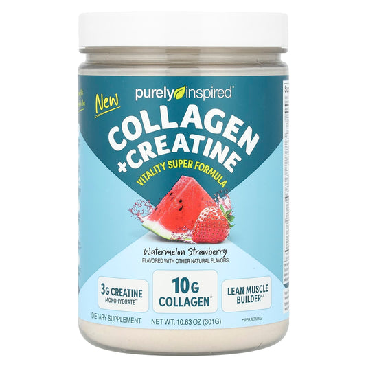 Purely Inspired, Collagen + Creatine, Watermelon Strawberry, 10.63 oz (301 g) - Image 1