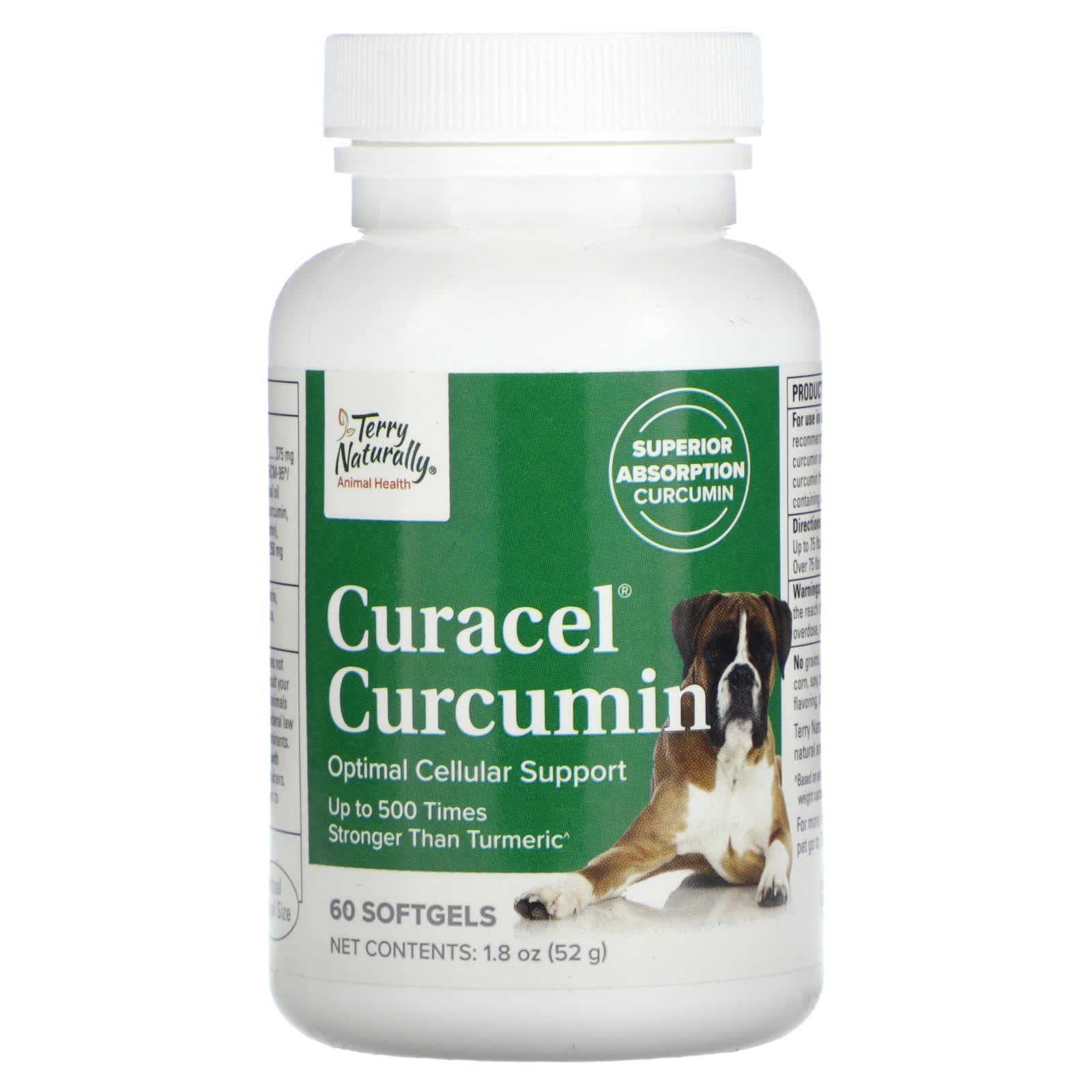 Terry Naturally, Curacel Curcumin, Optimal Cellular Support, For Dogs, 60 Softgels - Image 1