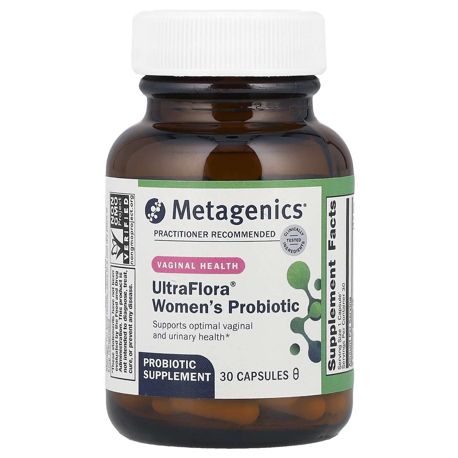 Metagenics, UltraFlora® Women's Probiotic, Vaginal Health, 30 Capsules - Image 1