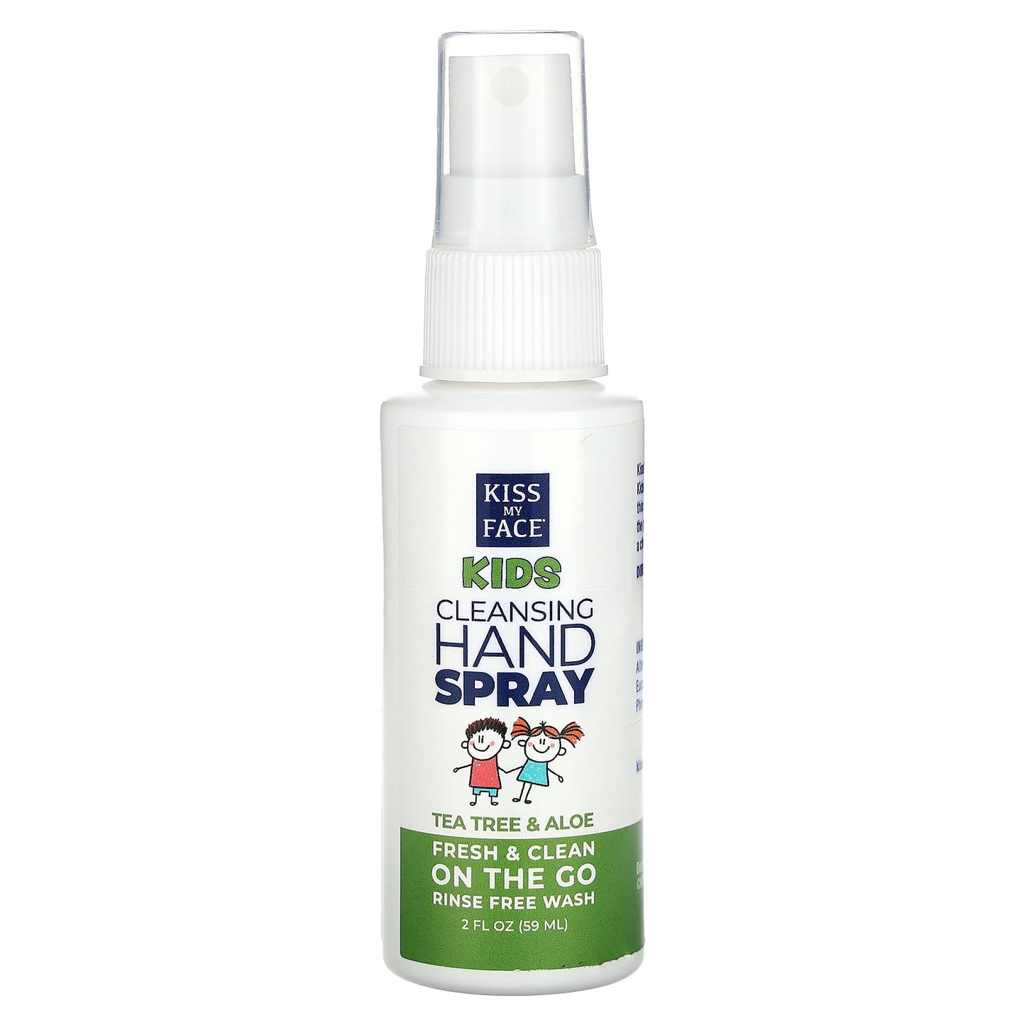 Kiss My Face, Kids Cleansing Hand Spray, Tea Tree & Aloe, 2 fl oz (59 ml) - Image 1