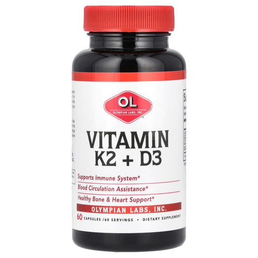 Olympian Labs, Vitamin K2 + D3, 60 Capsules - Image 1
