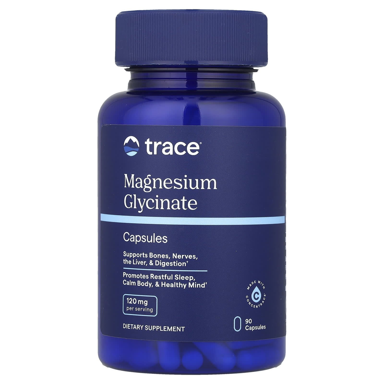 Trace, Magnesium Glycinate, 90 Capsules - Image 1