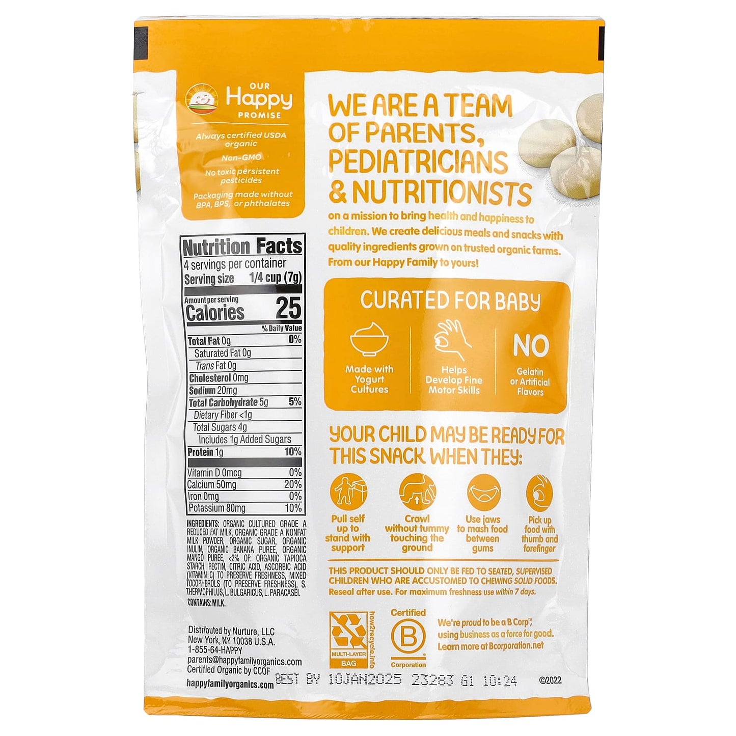 Happy Family Organic Freeze Dried Yogurt & Fruit Snacks for Babies - Image 2