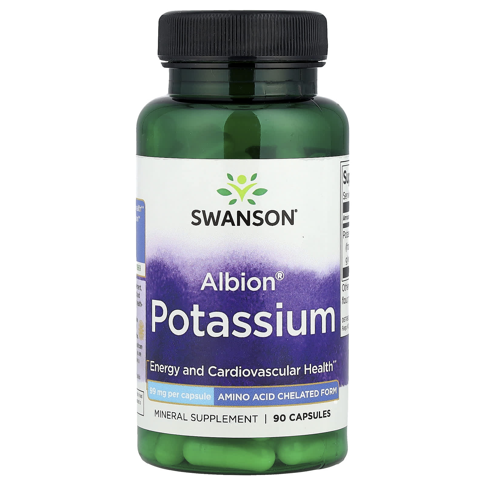 Swanson, Albion® Potassium, 99 mg, 90 Capsules - Image 1