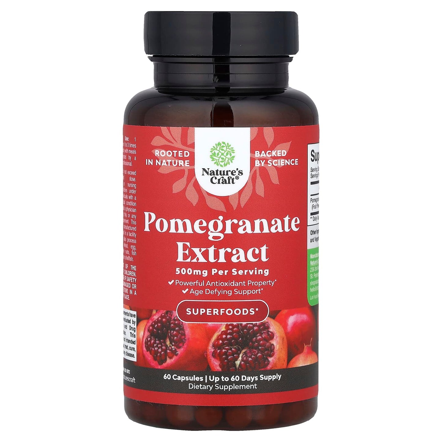 Nature's Craft, Pomegranate Extract , 500 mg, 60 Capsules - Image 1