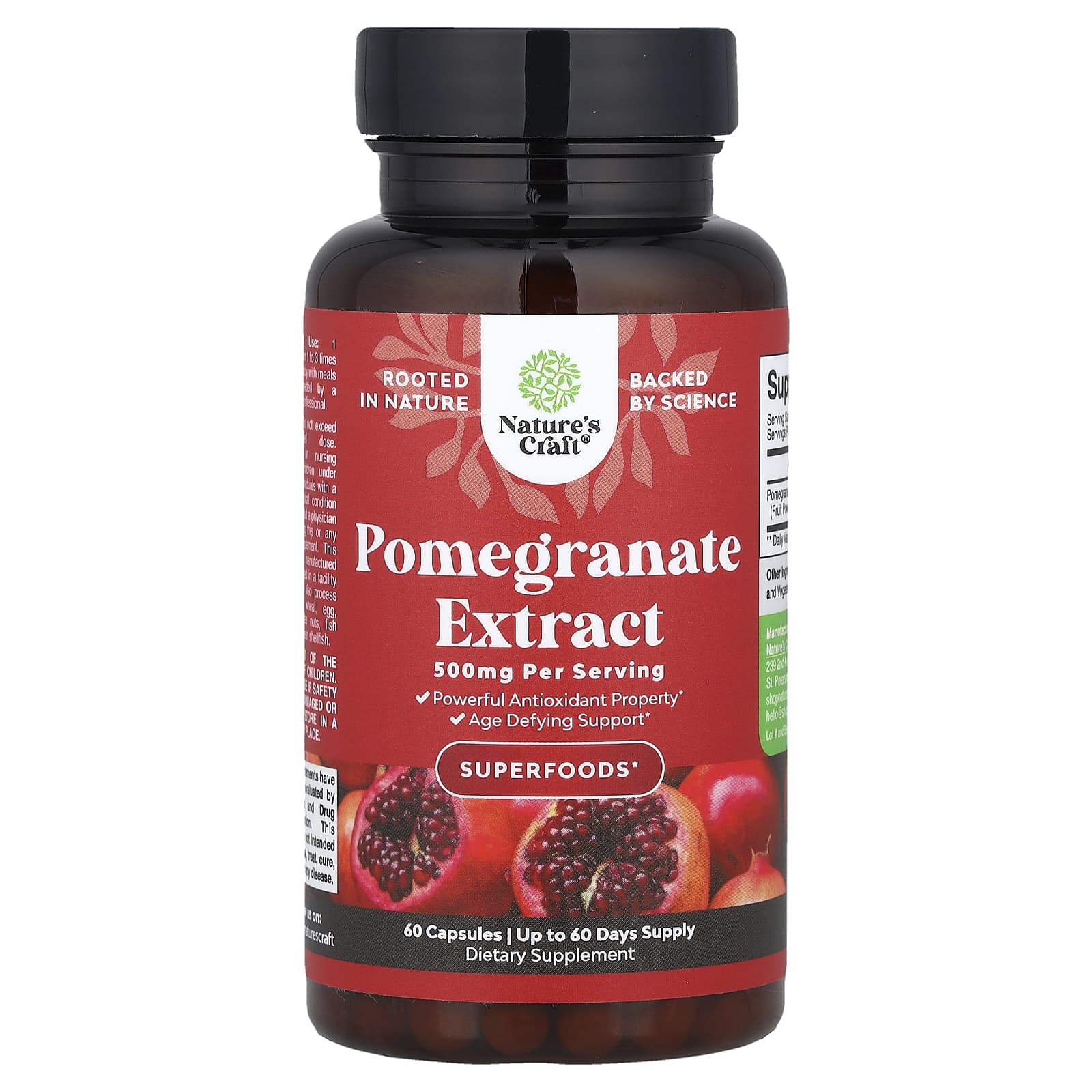 Nature's Craft, Pomegranate Extract , 500 mg, 60 Capsules - Image 1