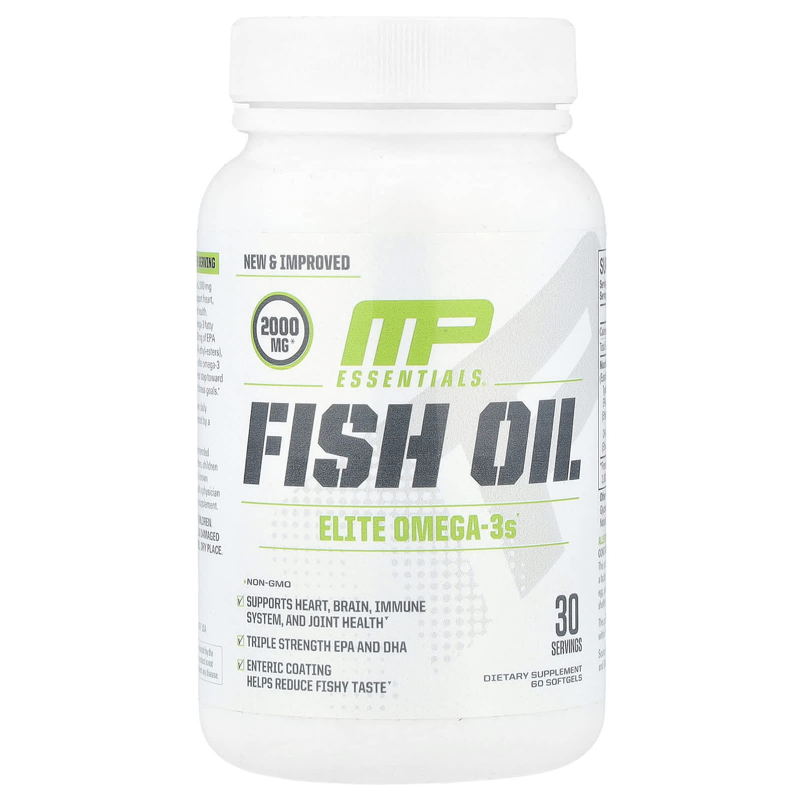 MusclePharm, Essentials®, Fish Oil, 60 Softgels (1,000 mg per Softgel) - Image 1