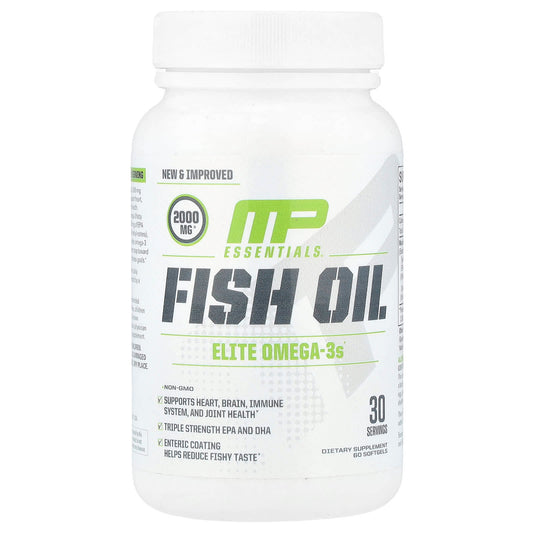 MusclePharm, Essentials®, Fish Oil, 60 Softgels (1,000 mg per Softgel) - Image 1