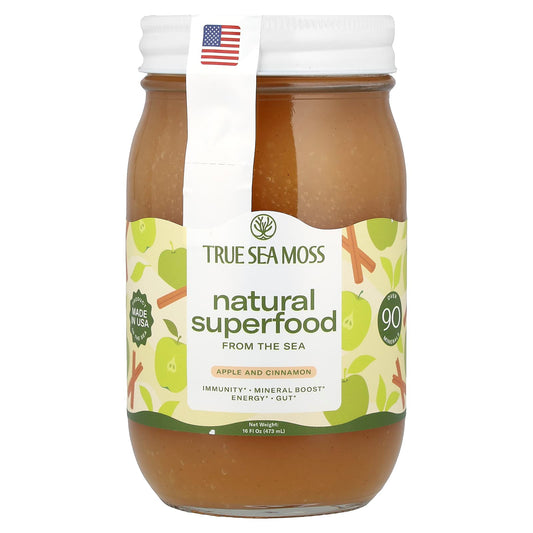 True Sea Moss, Natural Superfood From The Sea, Apple and Cinnamon, 16 fl oz (473 ml) - Image 1