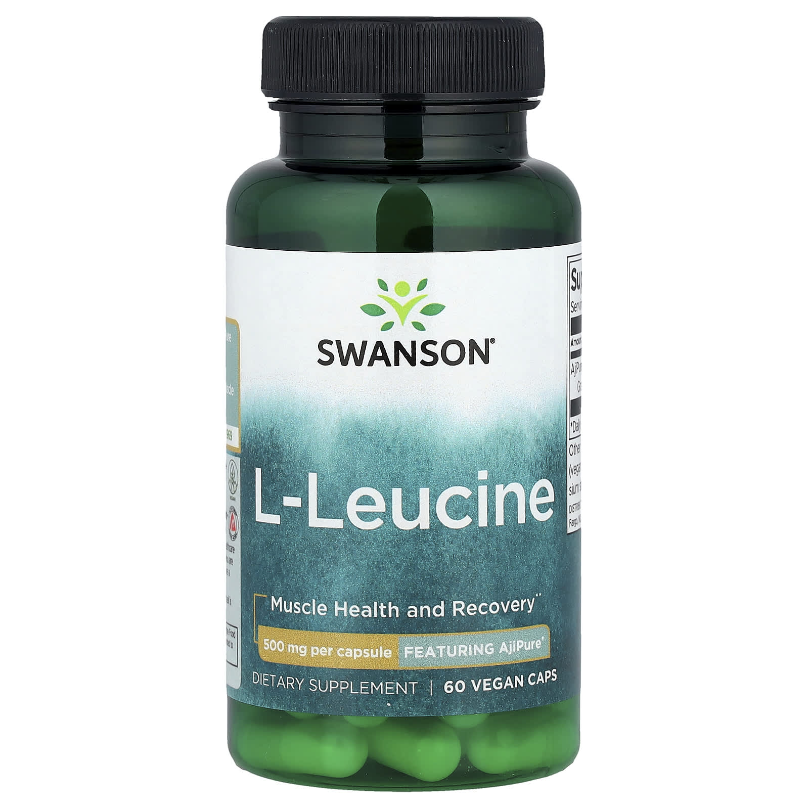 Swanson, L-Leucine, 500 mg, 60 Vegan Caps - Image 1