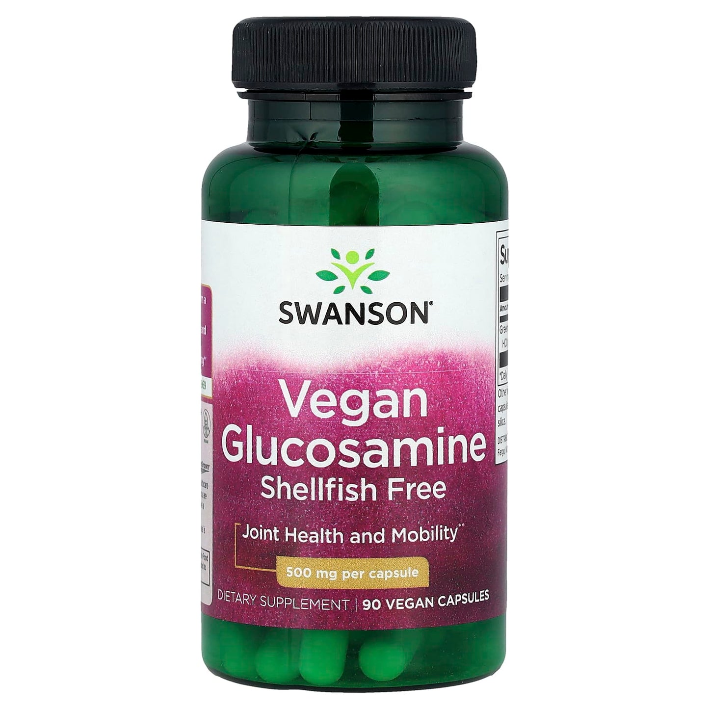 Swanson, Vegan Glucosamine, 500 mg, 90 Vegan Capsules - Image 1