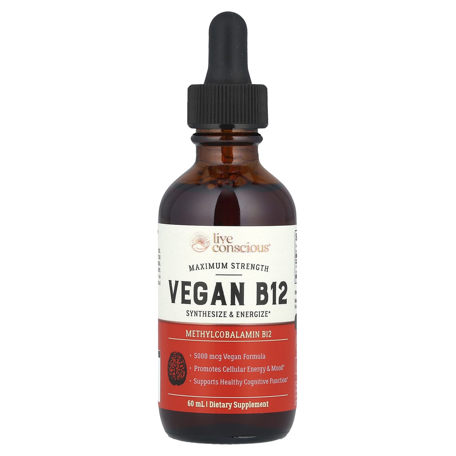 Live Conscious, Vegan B12, Maximum Strength, 60 ml - Image 1