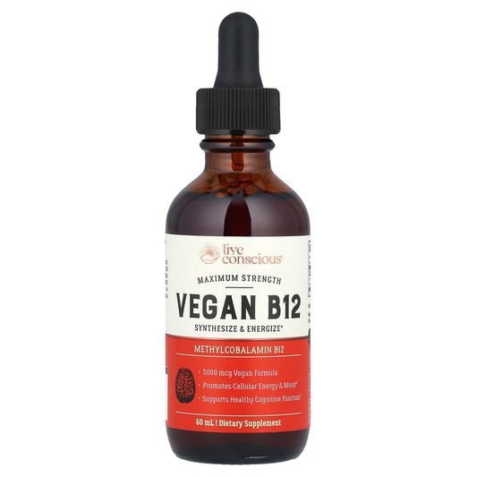 Live Conscious, Vegan B12, Maximum Strength, 60 ml - Image 1