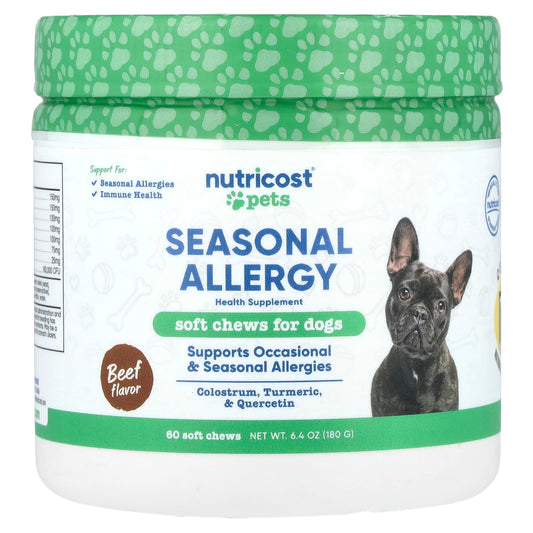 Nutricost, Pets, Seasonal Allergy, For Dogs, Beef, 60 Soft Chews, 6.4 oz (180 g) - Image 1