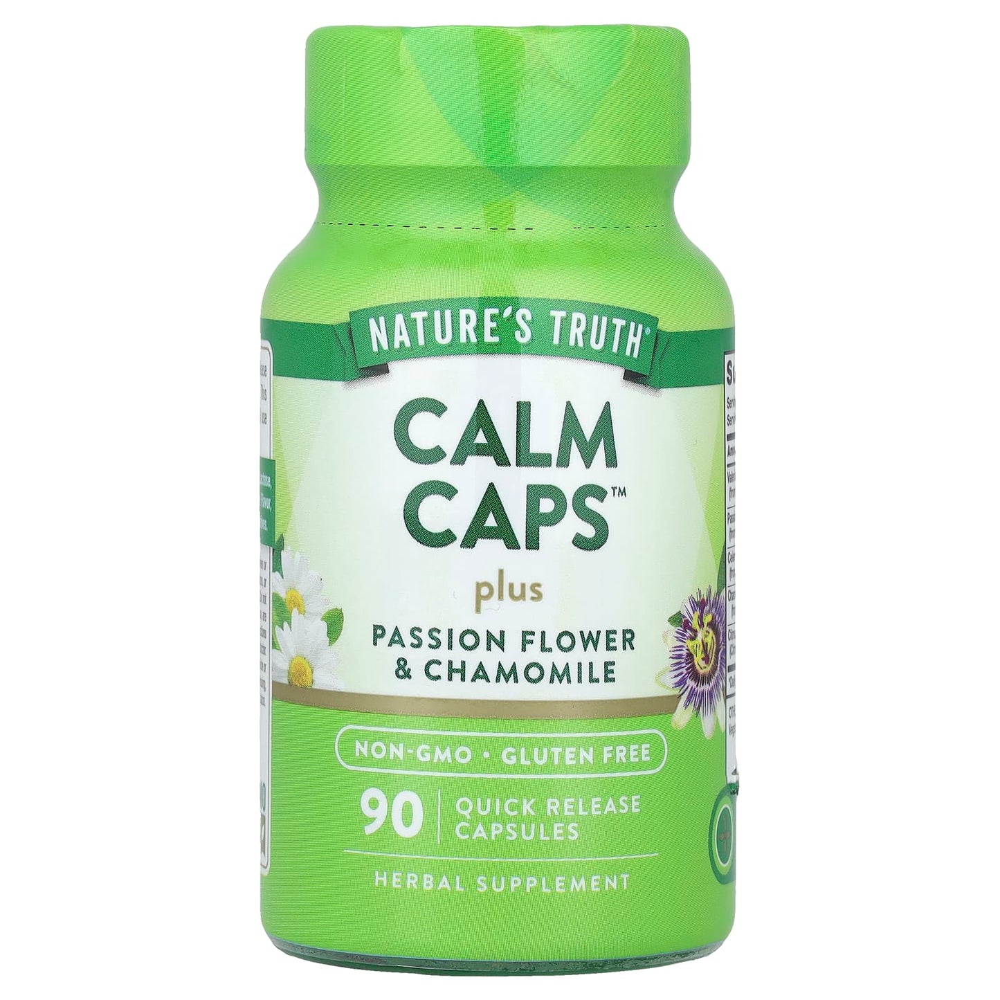 Nature's Truth, Calm Caps™ Plus Passion Flower & Chamomile, 90 Quick Release Capsules - Image 1
