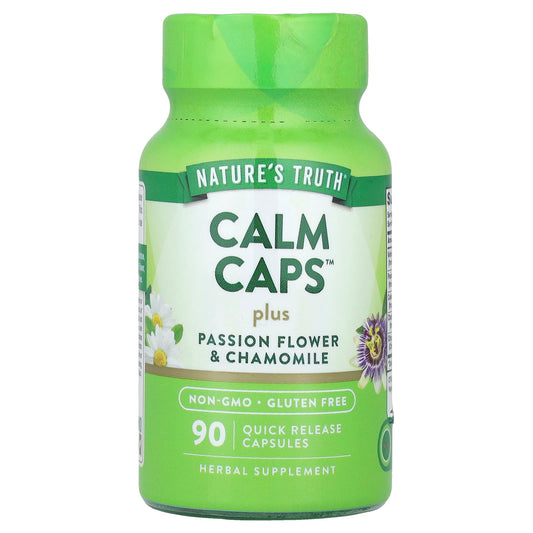 Nature's Truth, Calm Caps™ Plus Passion Flower & Chamomile, 90 Quick Release Capsules - Image 1
