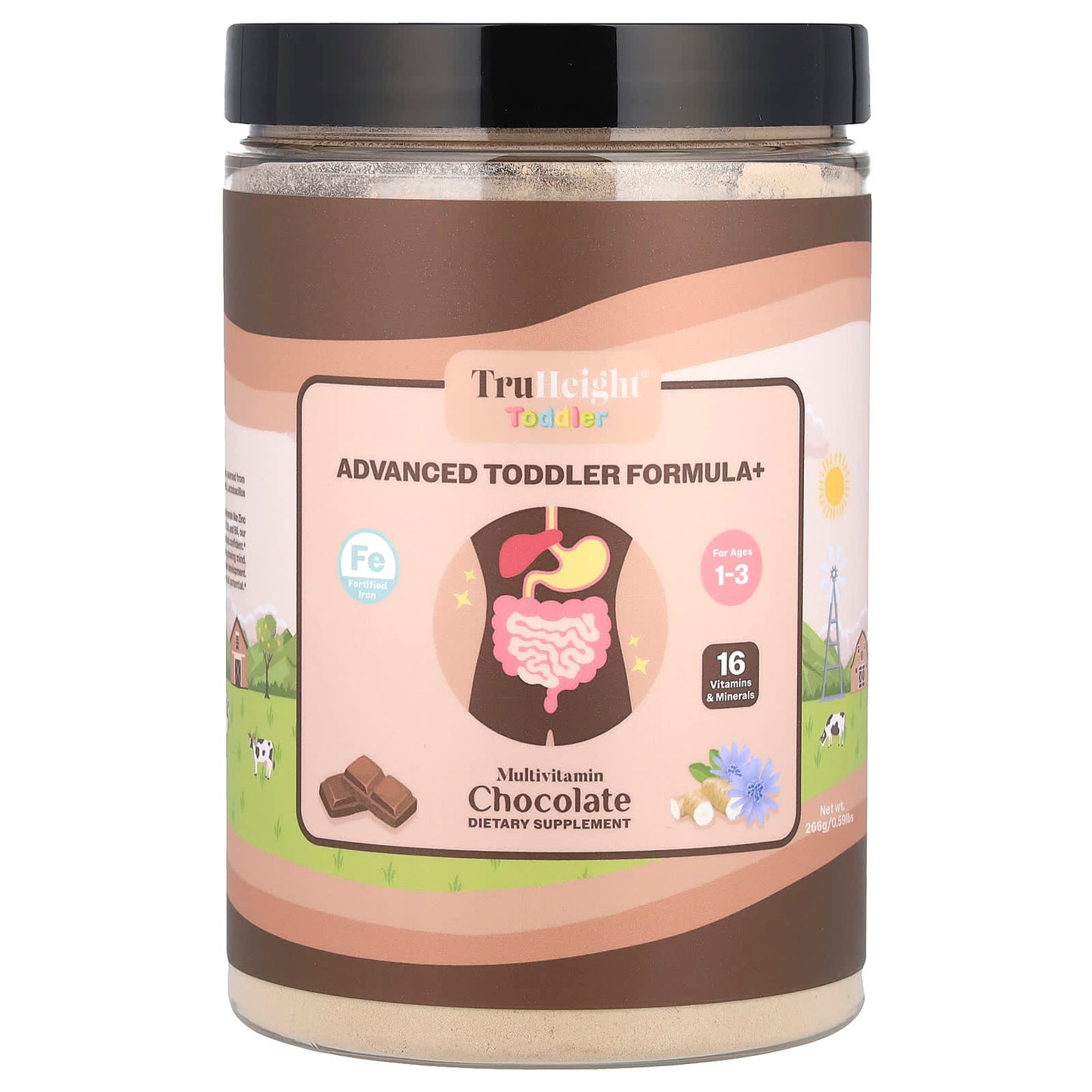 TruHeight, Toddler, Advanced Toddler Formula+, For Ages 1-3, Chocolate, 0.59 lbs (266 g) - Image 1