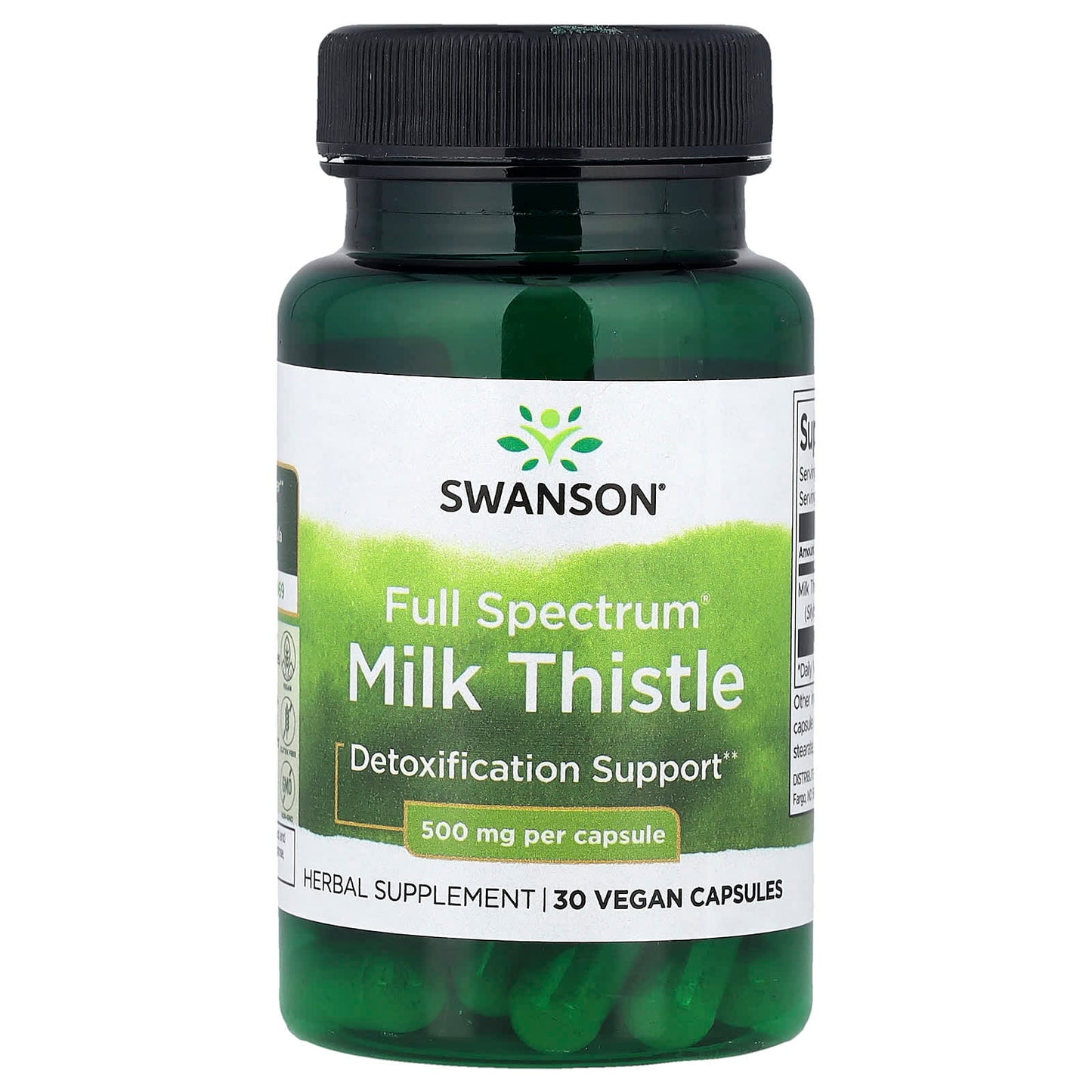 Swanson, Full Spectrum® Milk Thistle, 500 mg, 30 Vegan Capsules - Image 1