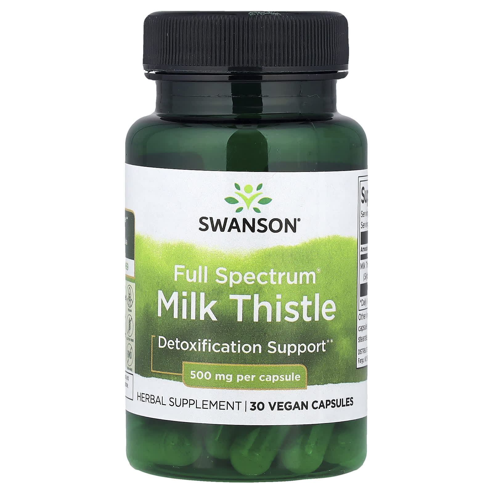 Swanson, Full Spectrum® Milk Thistle, 500 mg, 30 Vegan Capsules - Image 1