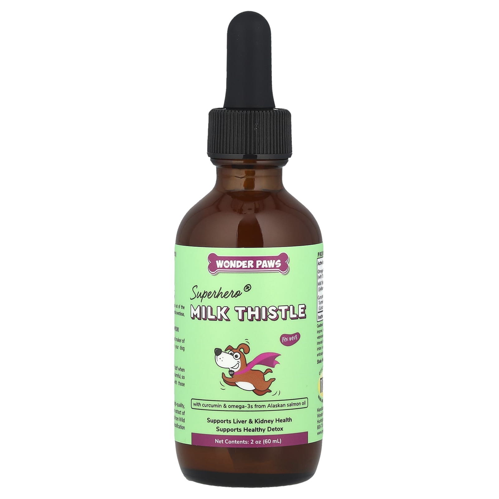 Wonder Paws, Superhero®, Milk Thistle, For Dogs, 2 oz (60 ml) - Image 1
