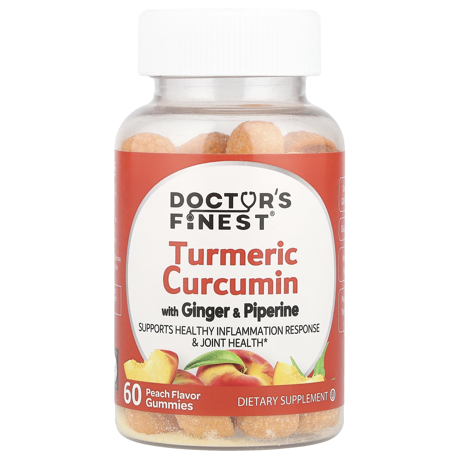 Turmeric Curcumin Gummies with Ginger & Black Pepper by Doctor's Finest - 60 Count - Image 1