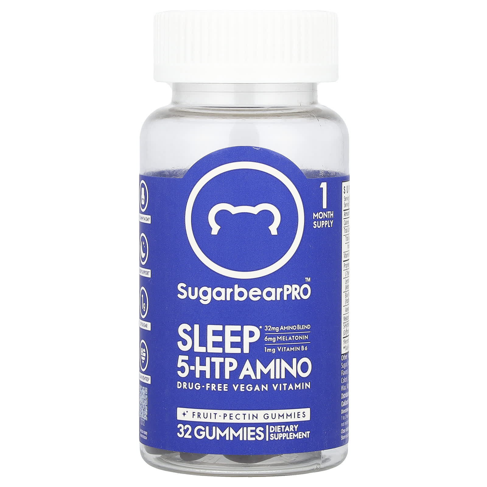 SugarbearPro, Sleep 5-HTP Amino Gummies, 32 Gummies - Image 1