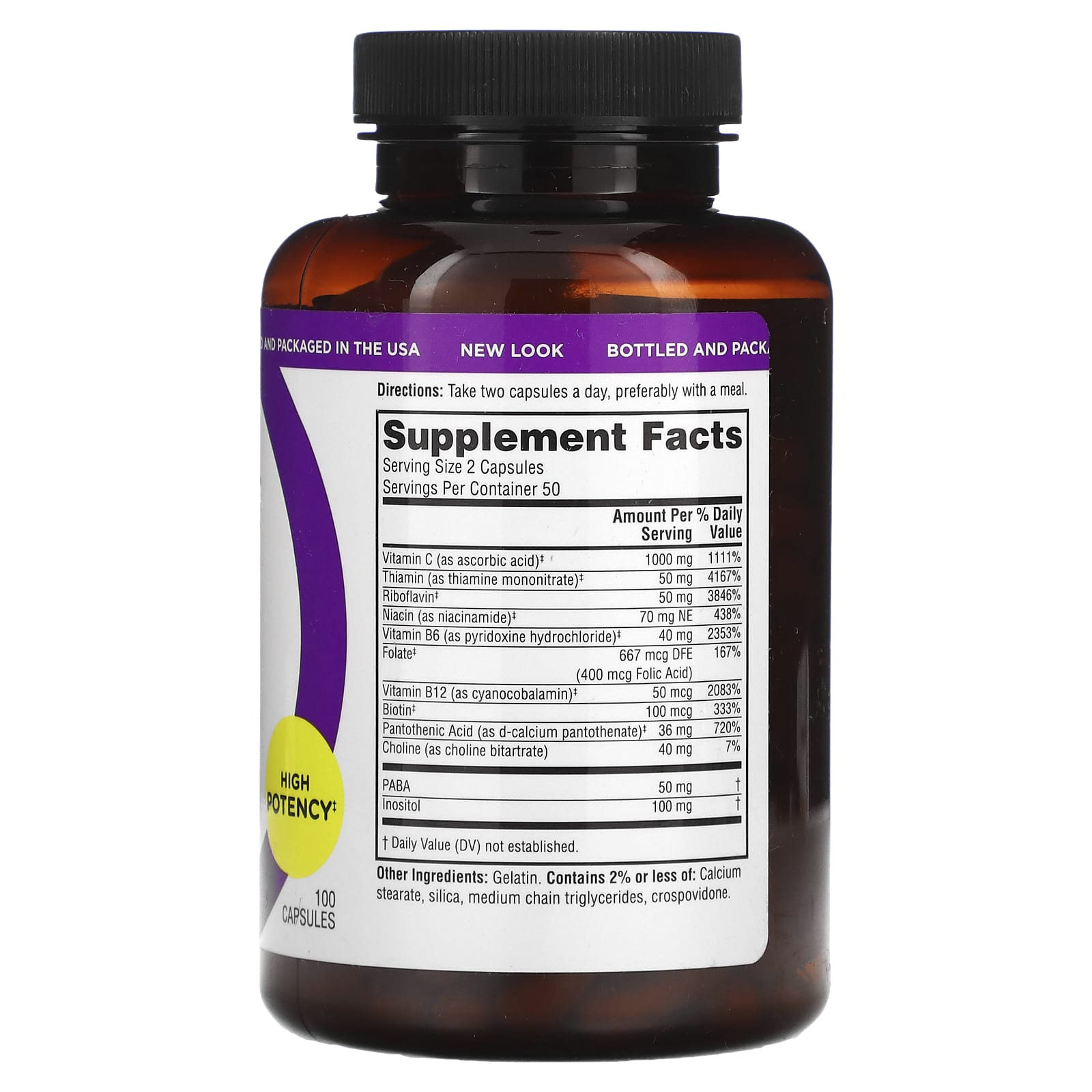 Twinlab, Stress B-Complex Caps, 100 Capsules - Image 2