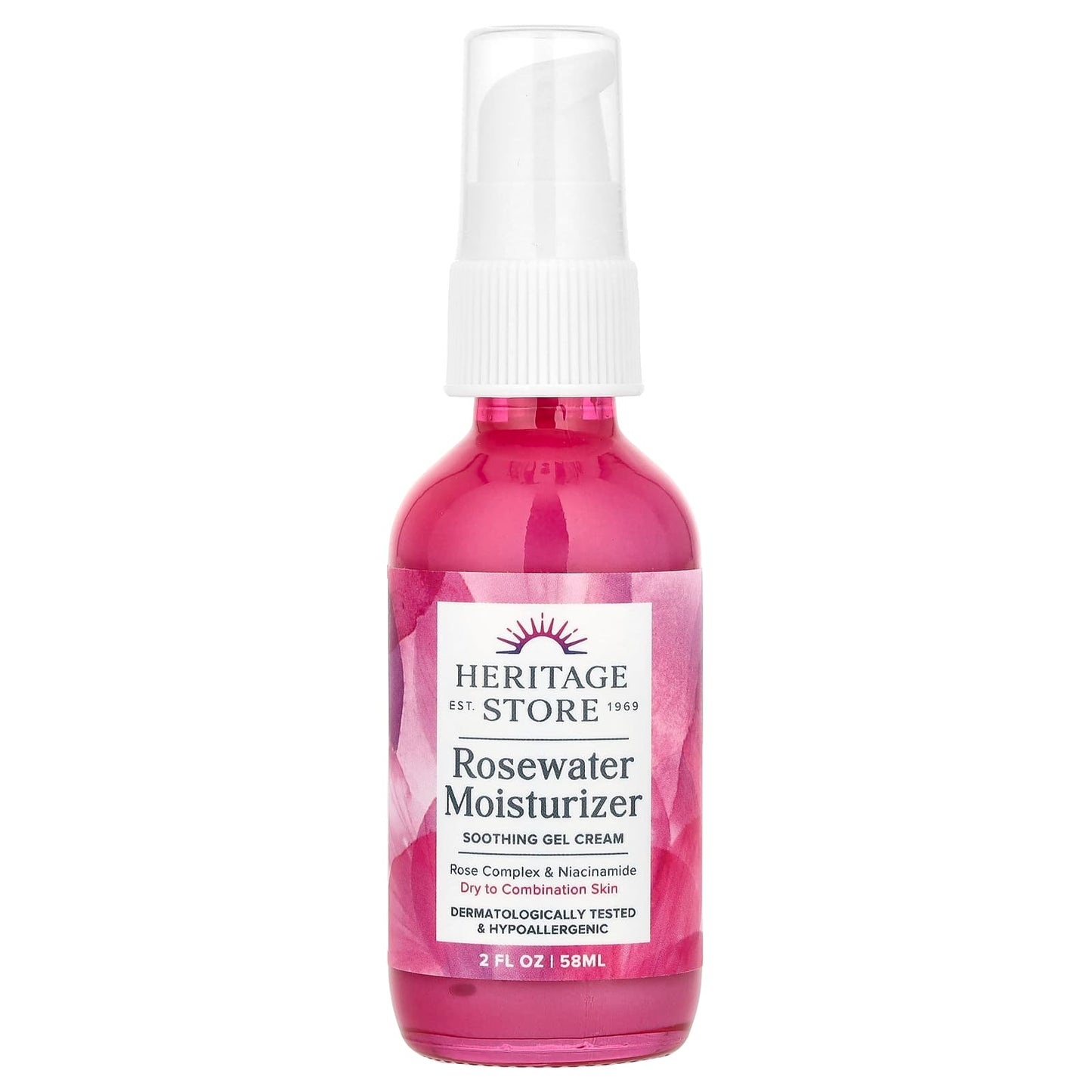 Heritage Store, Rosewater Moisturizer for Dry to Combination Skin, 2 fl oz (58 ml) - Image 1