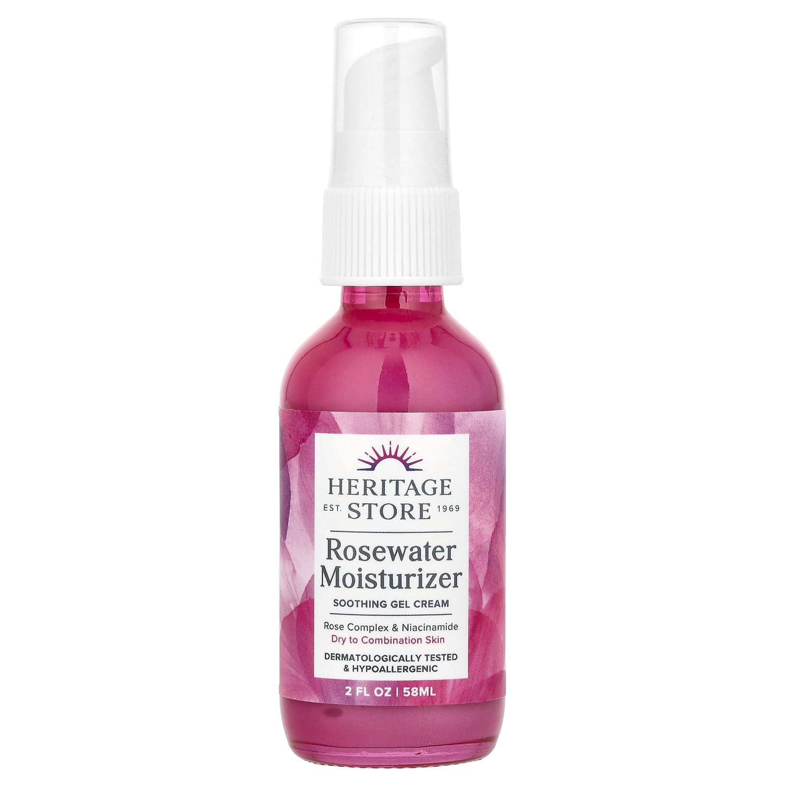Heritage Store, Rosewater Moisturizer for Dry to Combination Skin, 2 fl oz (58 ml) - Image 1