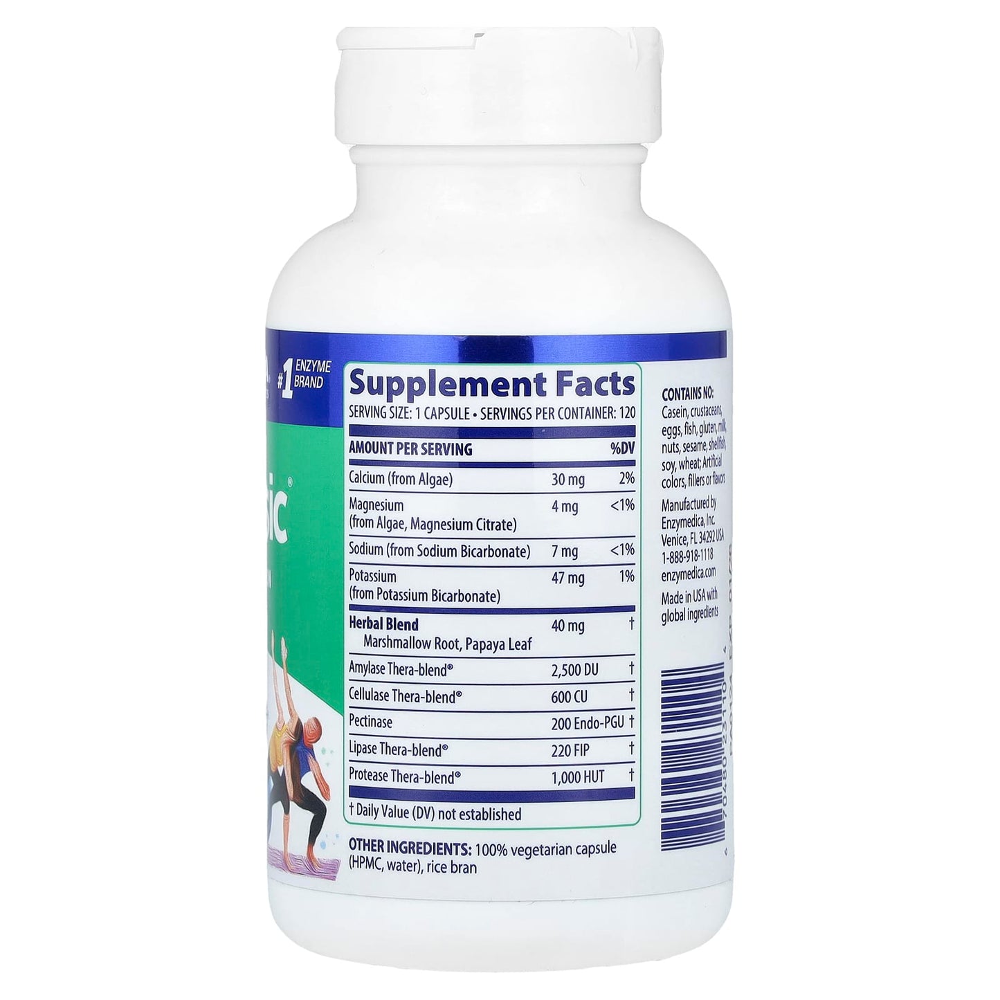 Enzymedica pH-Basic Digestive Enzyme Supplement Capsules (120 Count) - Image 2