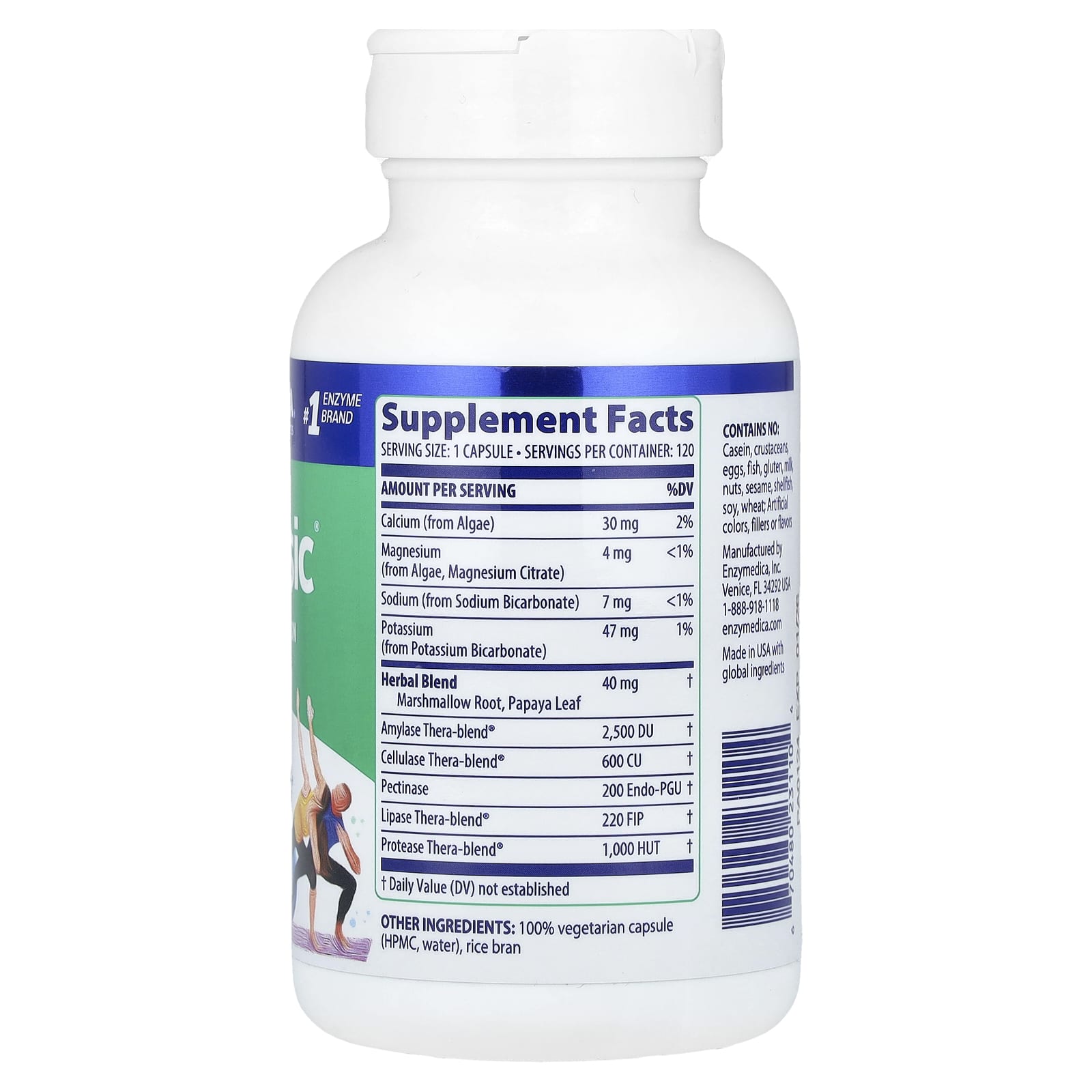 Enzymedica pH-Basic Digestive Enzyme Supplement Capsules (120 Count) - Image 2