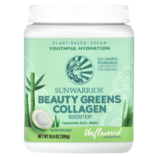 Sunwarrior, Beauty Greens Collagen Booster, Unflavored, 10.6 oz (300 g) - Image 1