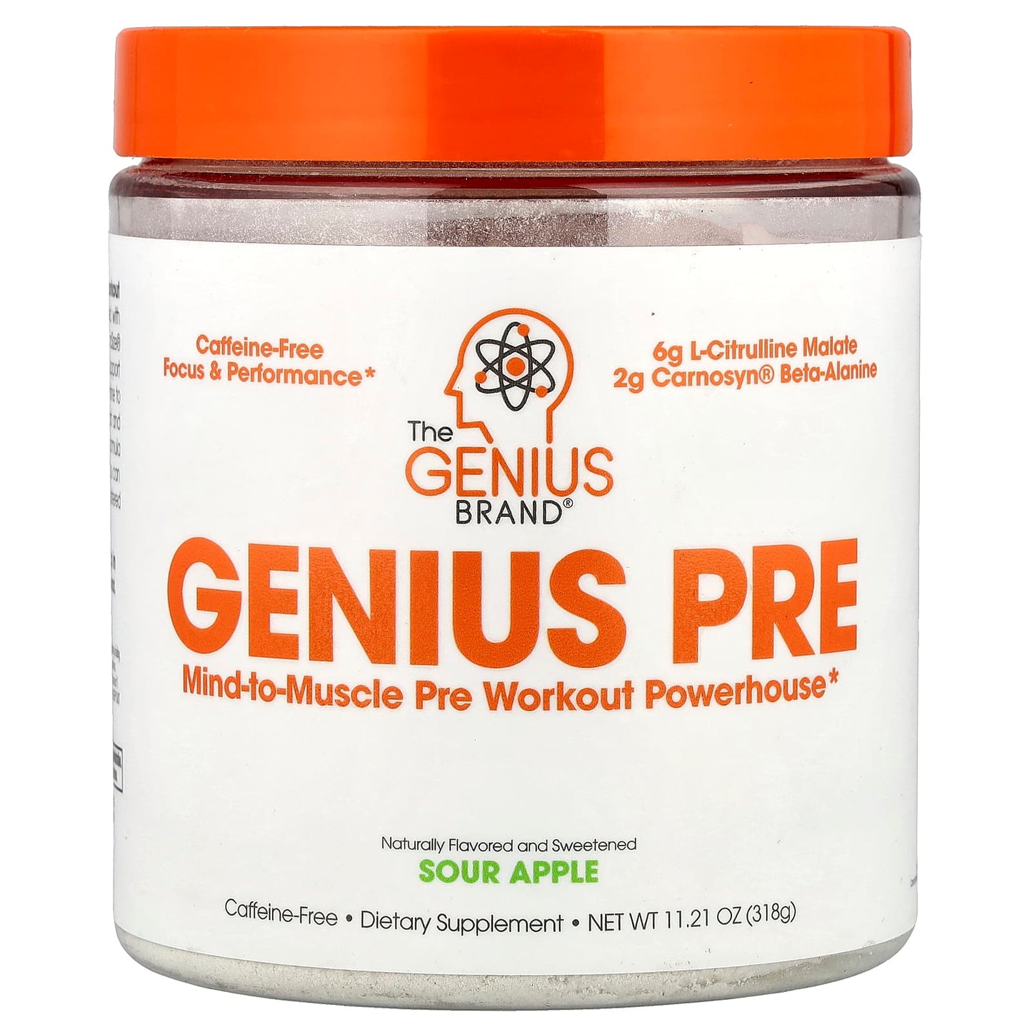 The Genius Brand, Genius Pre, Sour Apple, 11.21 oz (318 g) - Image 1