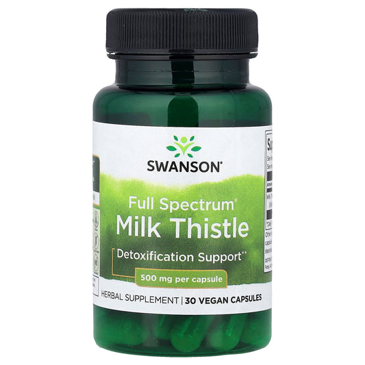 Swanson, Full Spectrum® Milk Thistle, 500 mg, 30 Vegan Capsules - Image 1