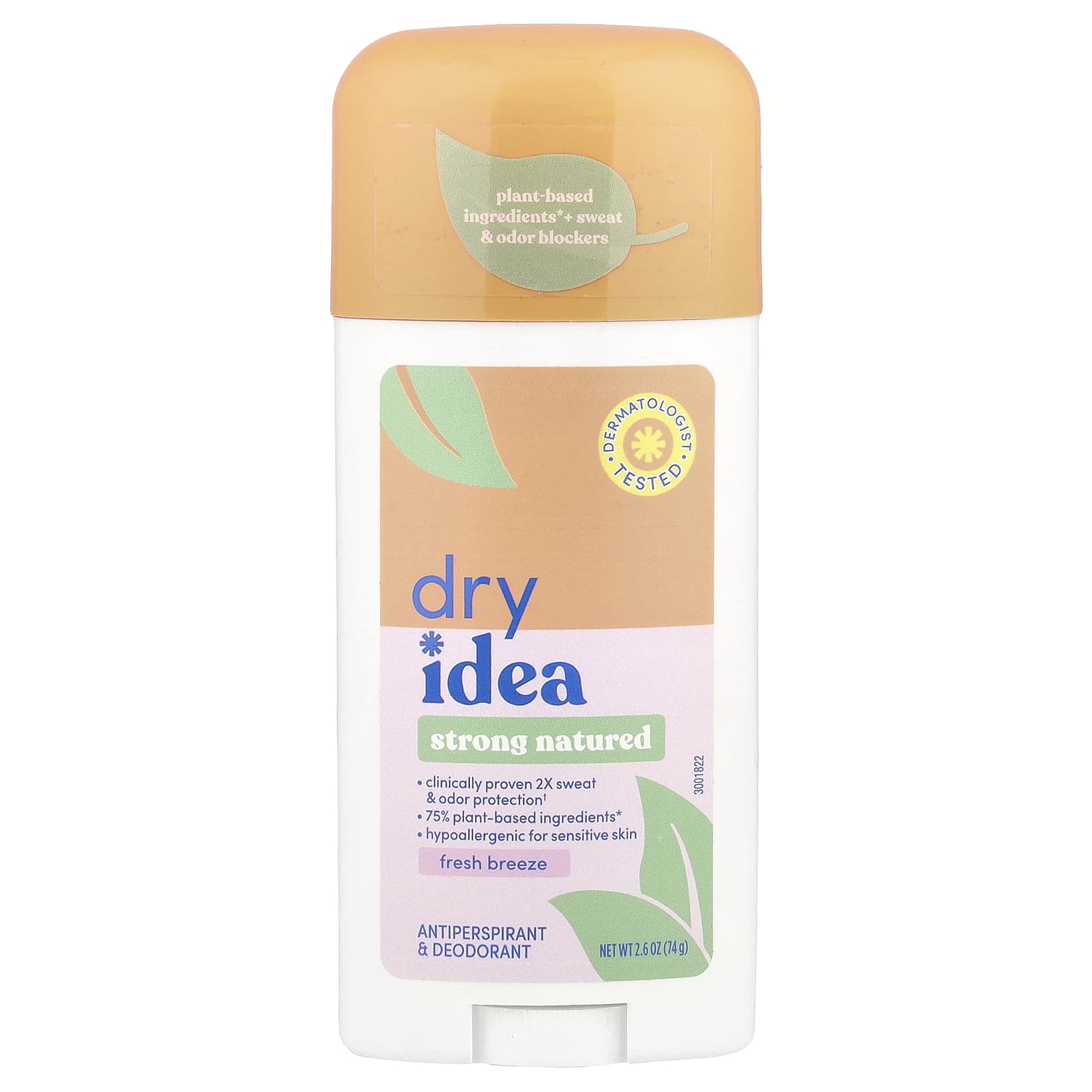 Dry Idea Antiperspirant & Deodorant, Fresh Breeze, Plant-Based, 2.6 oz - Image 1