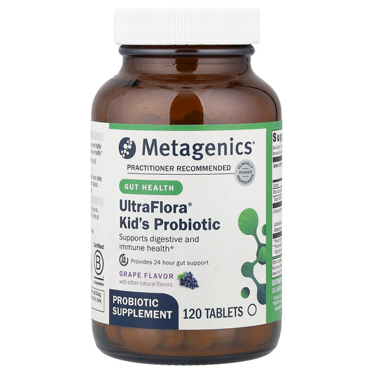 Metagenics, UltraFlora® Kid's Probiotic, Grape, 120 Tablets - Image 1