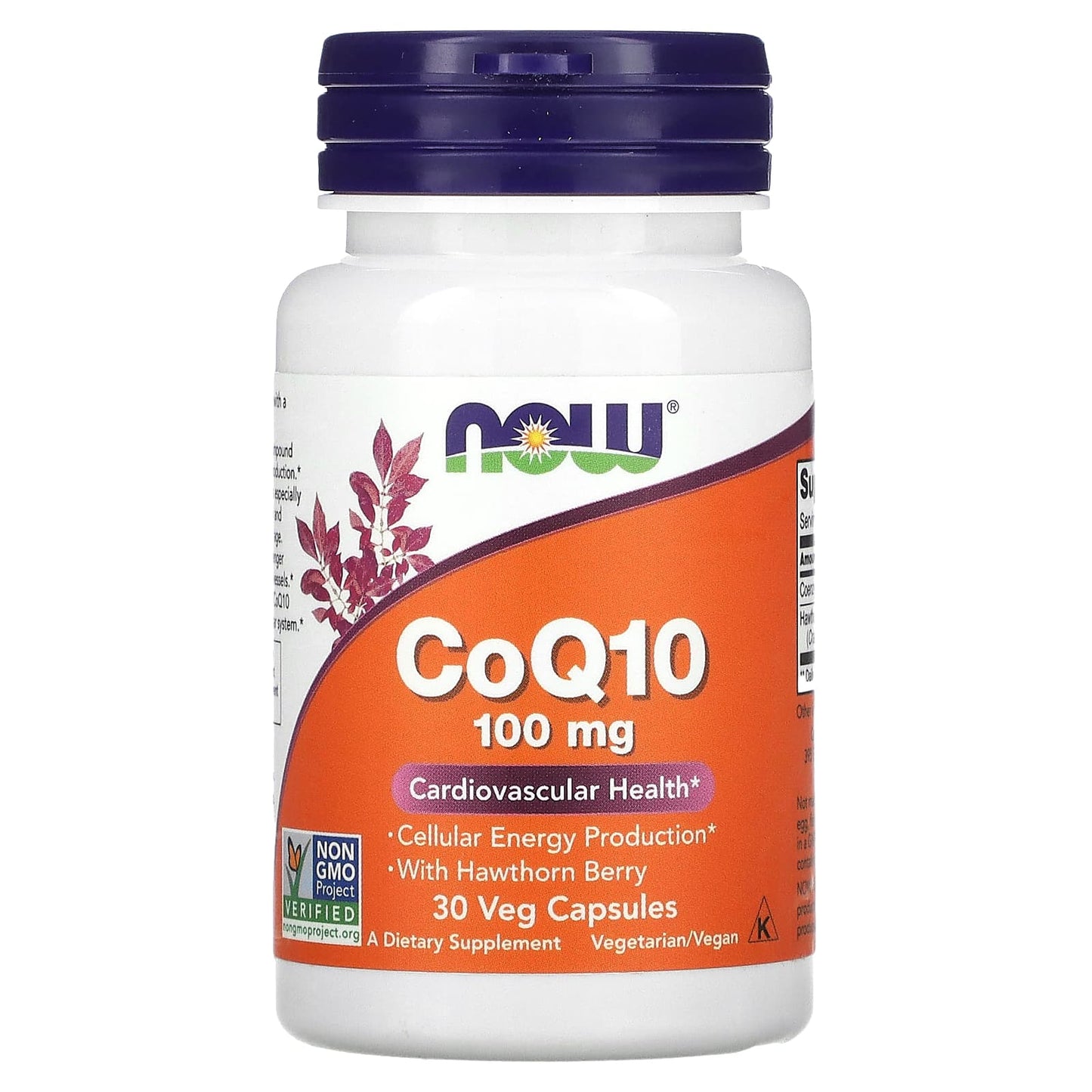 NOW Foods, CoQ10, 100 mg, 30 Veg Capsules - Image 1
