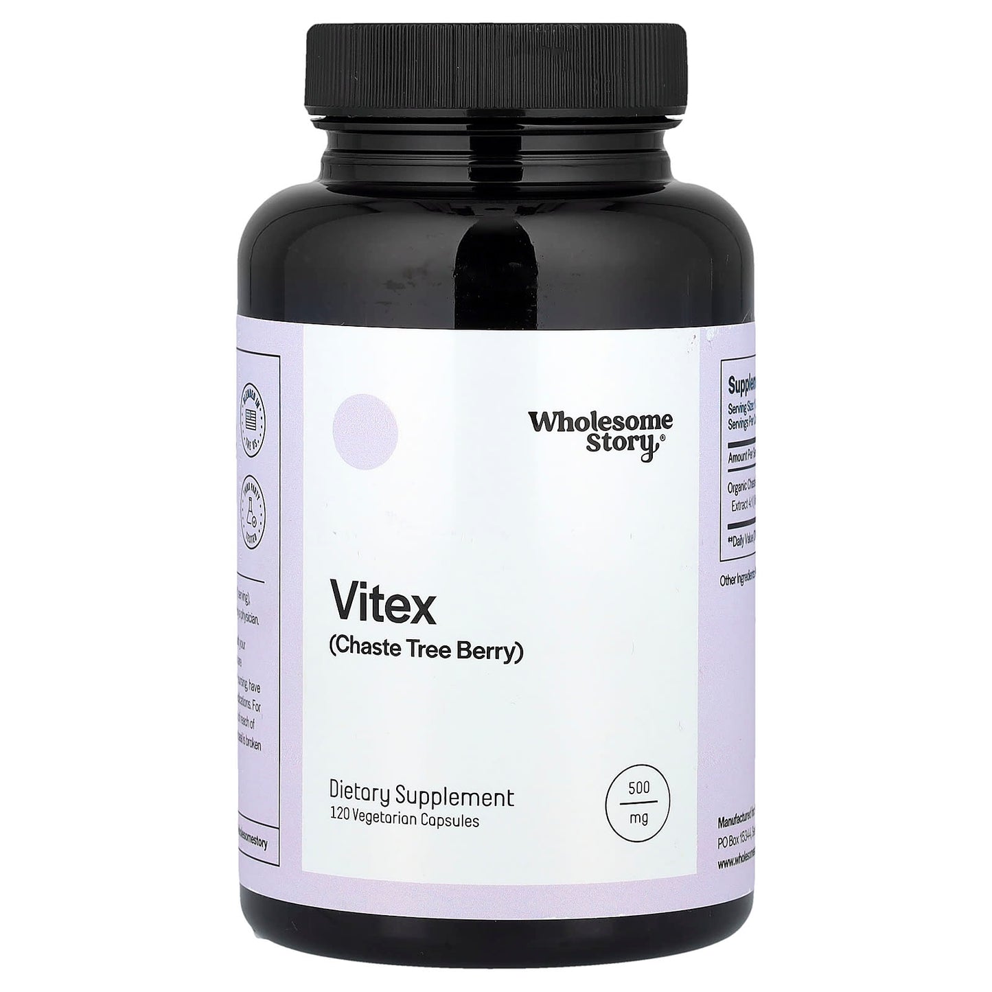 Wholesome Story, Vitex, 120 Vegetarian Capsules (500 mg per Capsule) - Image 1