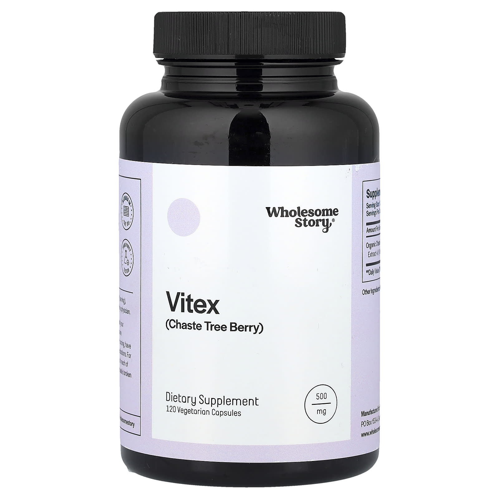 Wholesome Story, Vitex, 120 Vegetarian Capsules (500 mg per Capsule) - Image 1