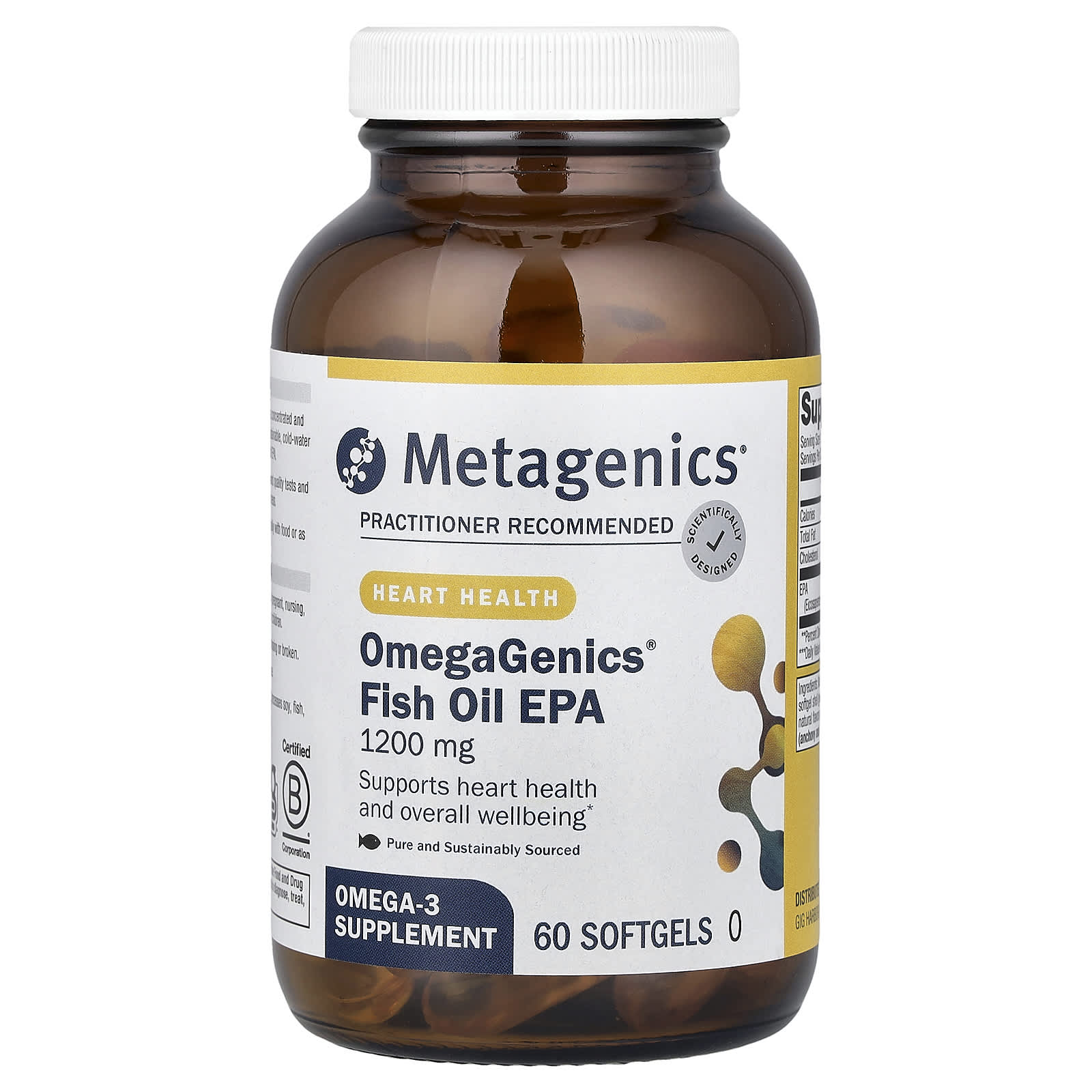 Metagenics, OmegaGenics®, Fish Oil EPA, 1,200 mg, 60 Softgels - Image 1