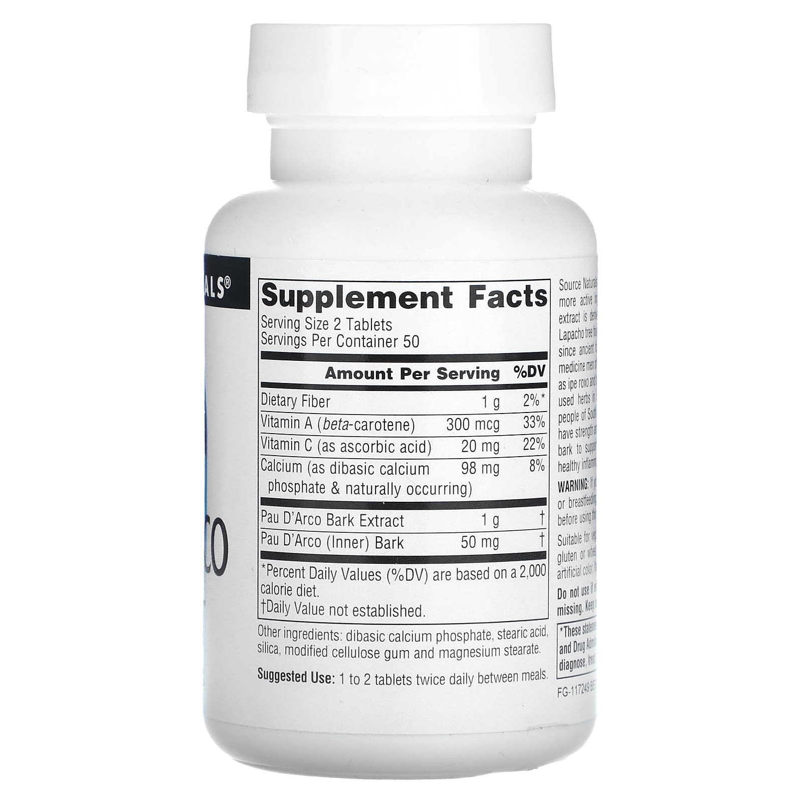 Source Naturals, Pau D'Arco Extract, 1,000 mg, 100 Tablets (500 mg per Tablet)