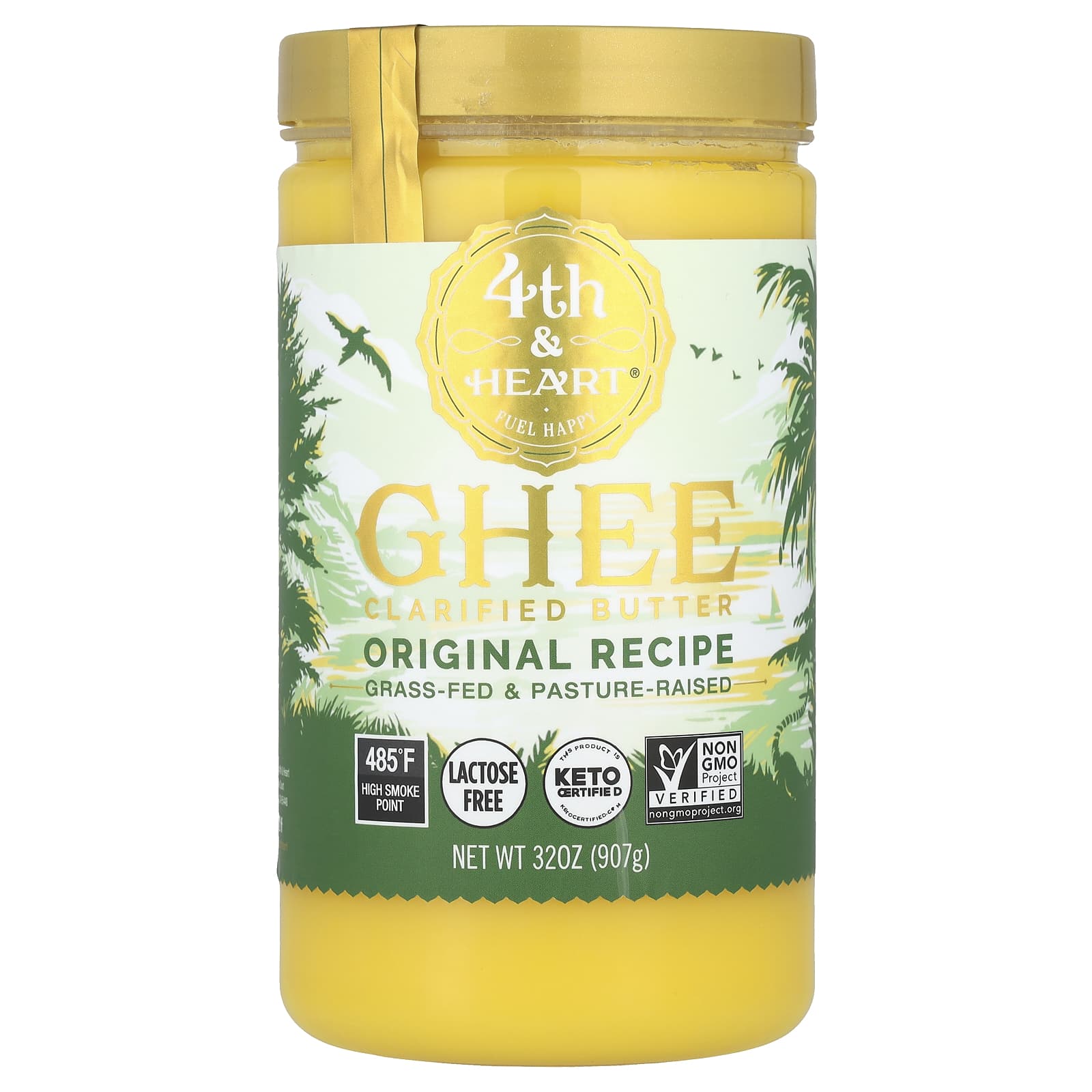Grass-Fed Ghee Clarified Butter for Keto Diet - 32 oz (907g) - Image 1