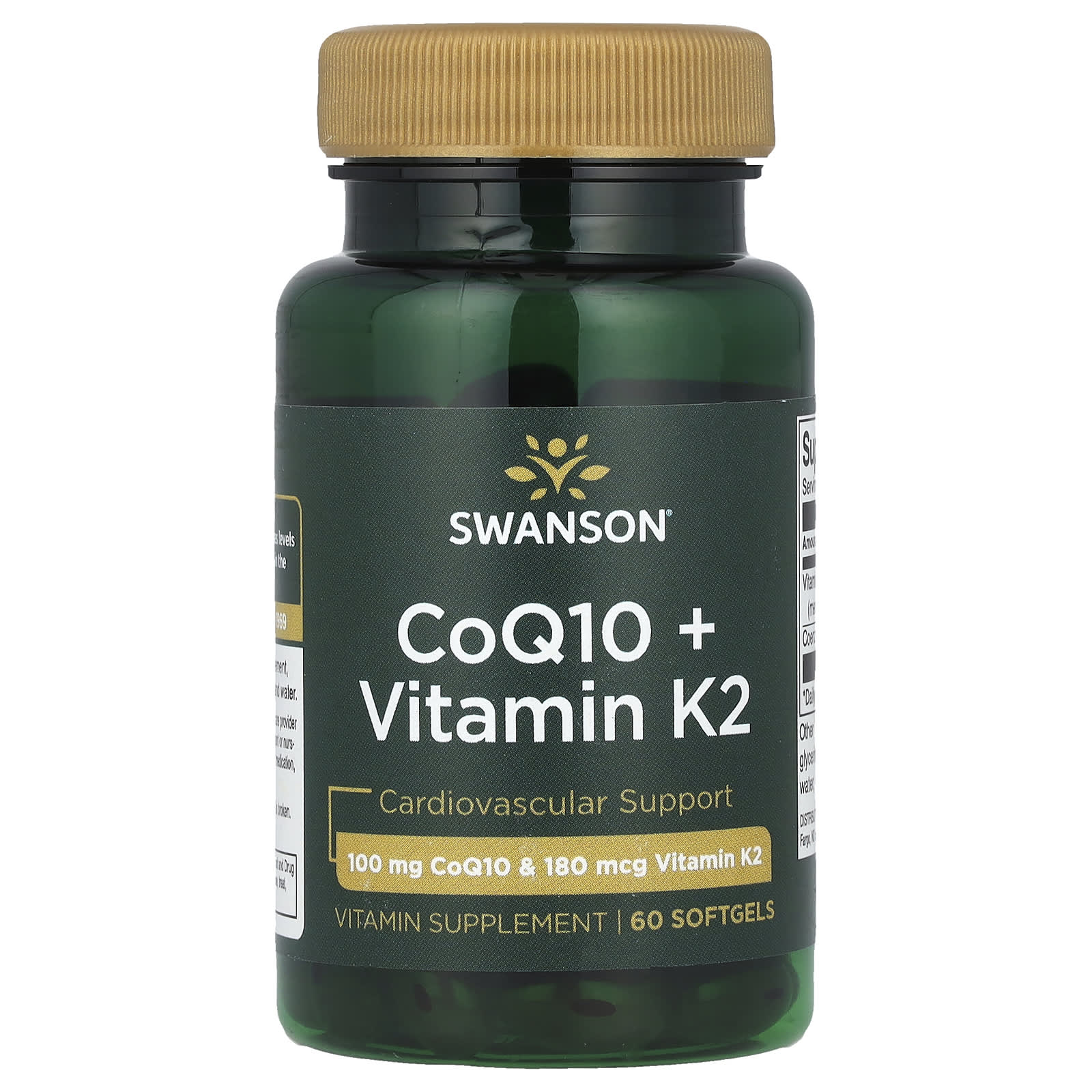 Swanson, CoQ10 + Vitamin K2, 60 Softgels - Image 1