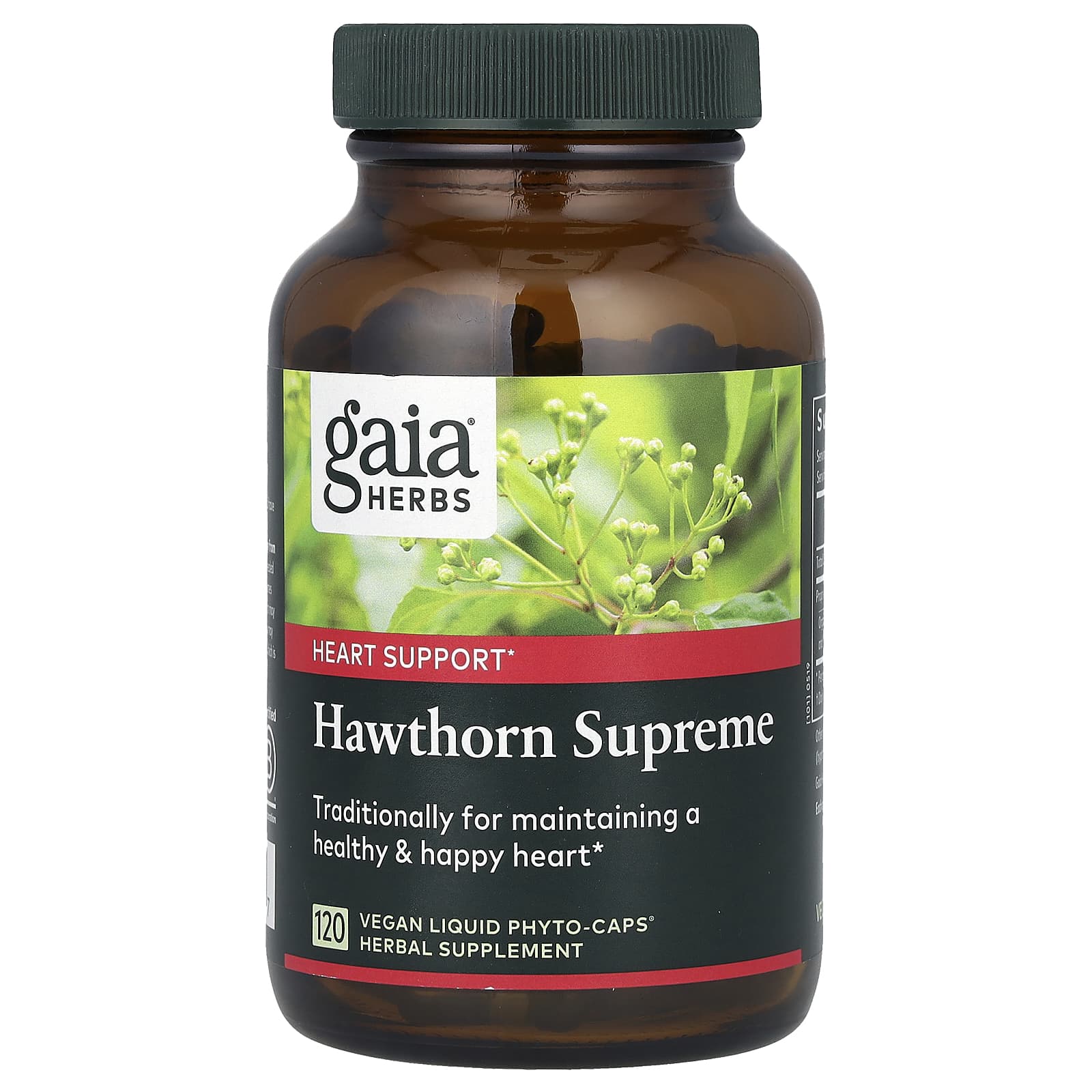 Gaia Herbs Hawthorn Supreme Heart Health Supplement - 120 Vegan Capsules - Image 1