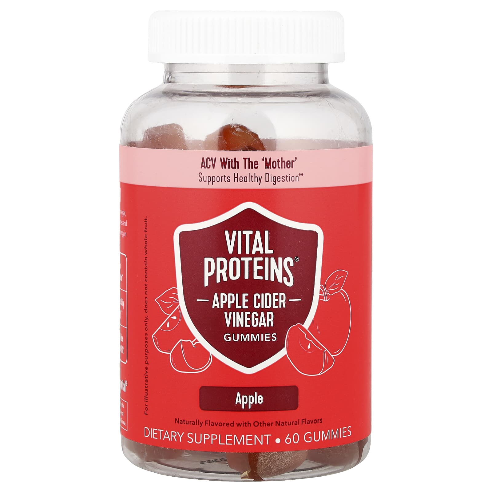 Vital Proteins, Apple Cider Vinegar Gummies, Apple, 60 Gummies - Image 1