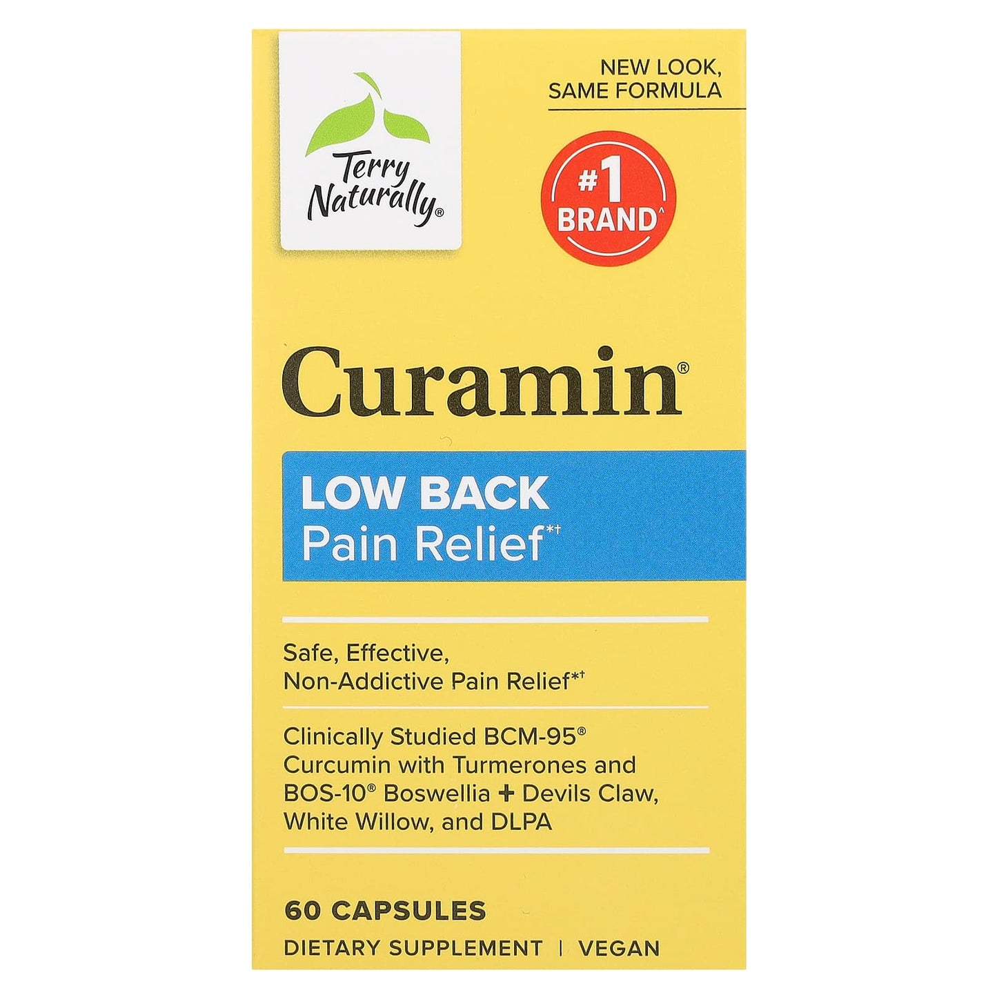 Terry Naturally, Curamin, Low Back Pain Relief, 60 Capsules - Image 1