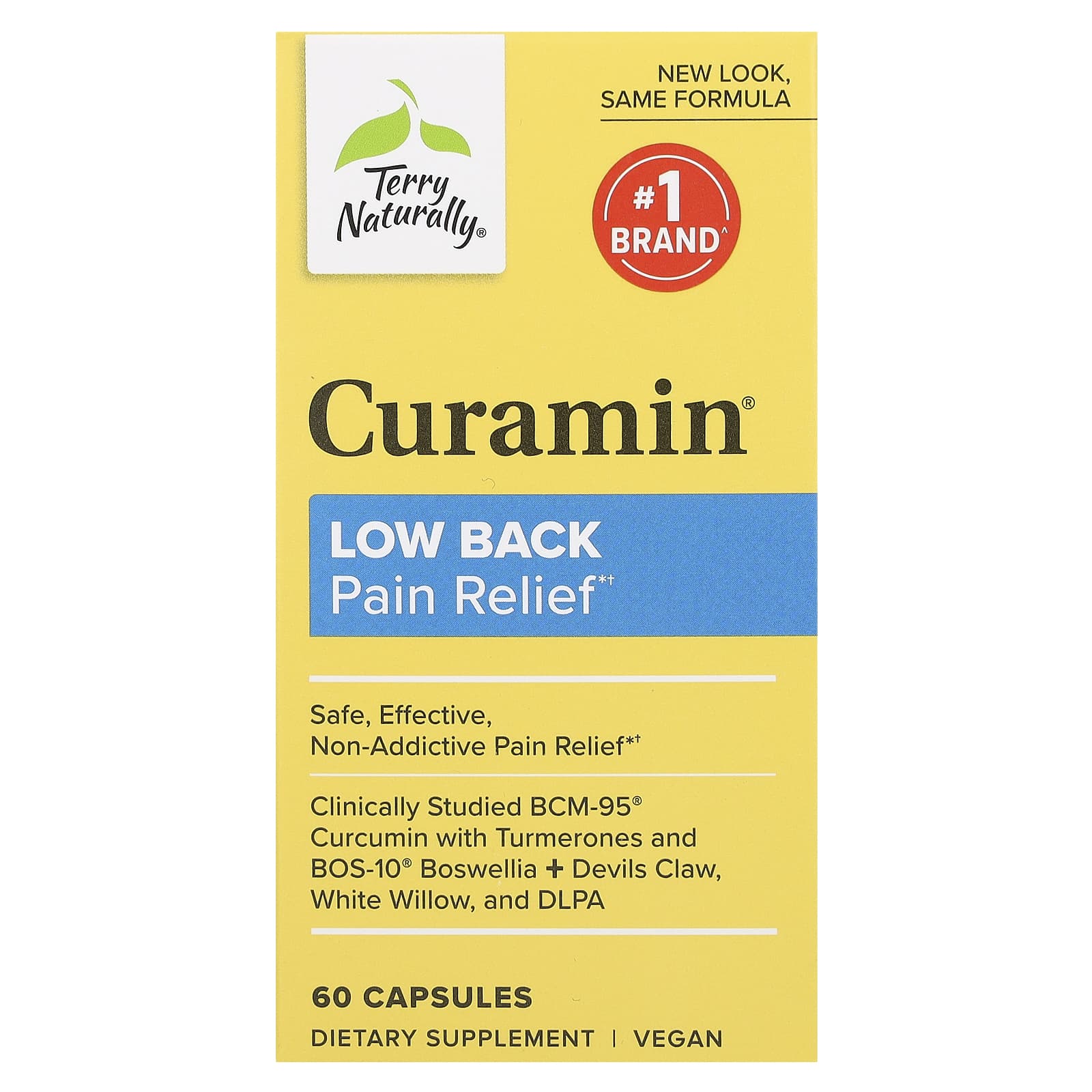 Terry Naturally, Curamin, Low Back Pain Relief, 60 Capsules - Image 1
